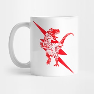 Lightning T-Rex Dinosaur Red Mug